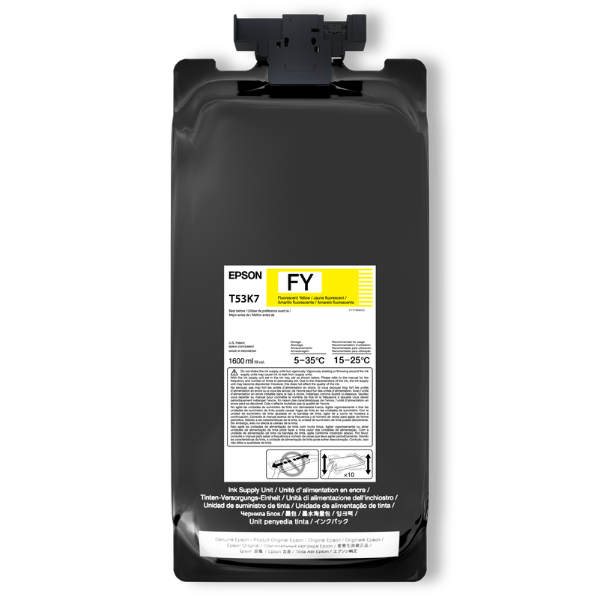 Epson UltraChrome DS Fluorescent Yellow Ink 1.6 Liter for SureColor F6470H, F9570H (2 Pack)