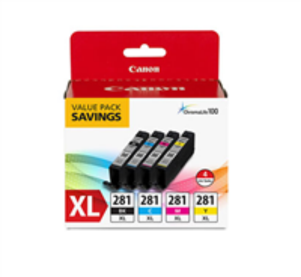 Canon CLI 281 XL Black, Cyan, Magenta & Yellow 4 Ink Pack   2037C005