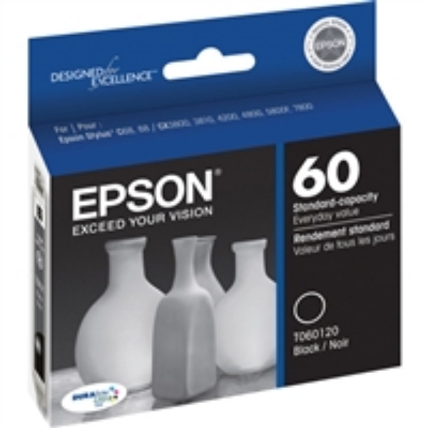 Epson 60 DuraBrite Black Ink for Stylus C68, C88, C88+, CX3800, CX3810, CX4200, CX4800, CX5800F, CX7800   T060120