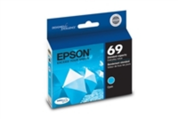 Epson 69 DuraBrite Ultra Ink Cyan for WorkForce 30, 40, 310, 315, 500, 600, 610, 615, 1100   T069220