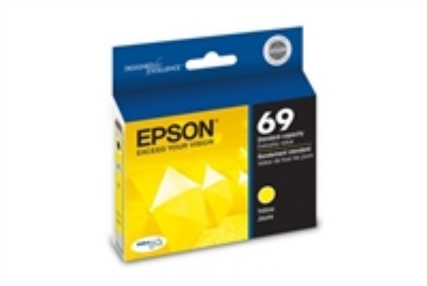 Epson 69 DuraBrite Ultra Ink Yellow for WorkForce 30, 40, 310, 315, 500, 600, 610, 615, 1100   T069420