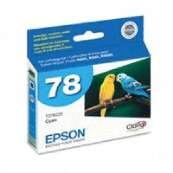 Epson 78 Claria Hi Definition Ink Cyan for Stylus Photo R260, R280, R380, RX580, RX595, RX680 and Artisan 50    T078220
