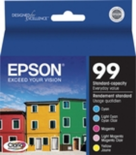 Epson 99 Claria Ink 5 Color Multi Pack for Artisan 700, 710, 725, 800, 810, 825   T099920