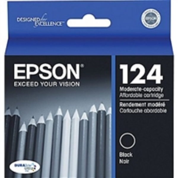 Epson 124 DuraBrite Ultra Ink Black for Stylus NX125, NX127, NX130, NX230, NX330, NX420, NX430 and WorkForce 320, 323, 325, 435   T124120