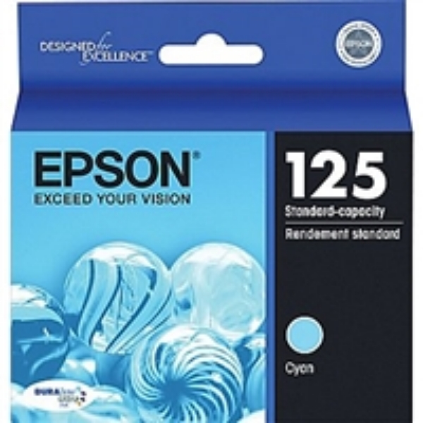Epson 125 DuraBrite Ultra Ink Cyan for WorkForce 320, 323, 325, 520, and Stylus NX125, NX127, NX130, NX230, NX420, NX530, NX625   T125220