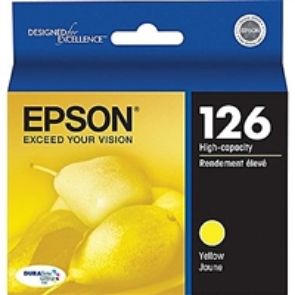 Epson 126 DuraBrite Ultra Ink High Capacity Yellow for Workforce 60, 435, 520, 545, 630, 633, 635, 645, 840, 845, WF 3520, WF 3540, WF 7010, WF 7510, WF 7520   T126420