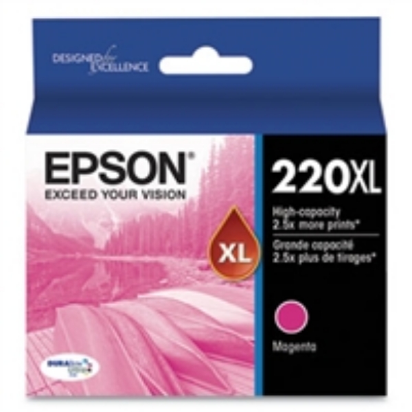 Epson 220XL DURABrite Ultra High Yield Magenta Ink Cartridge for WorkForce WF 2630, WF 2650, WF 2660, WF 2750, WF 2760 and Expression Home XP 320, XP 420, XP424   T220XL320S
