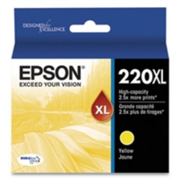 Epson 220XL DURABrite Ultra High Yield Yellow Ink Cartridge for WorkForce WF 2630, WF 2650, WF 2660, WF 2750, WF 2760 and Expression Home XP 320, XP 420, XP 424   T220XL420S