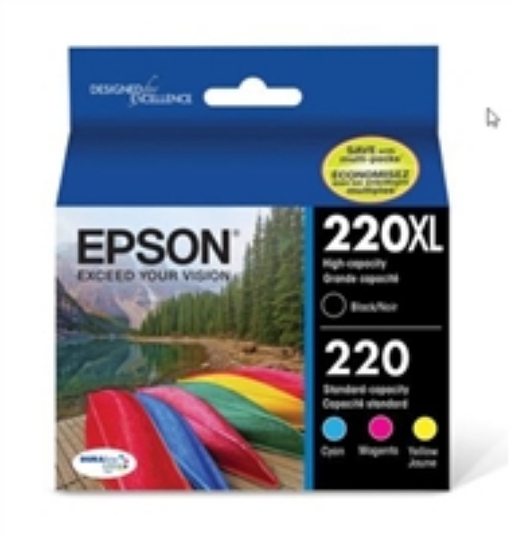Epson 220 DURABrite Ultra High Yield Black/Cyan/Magenta/Yellow Ink Cartridges   T220XLBCS