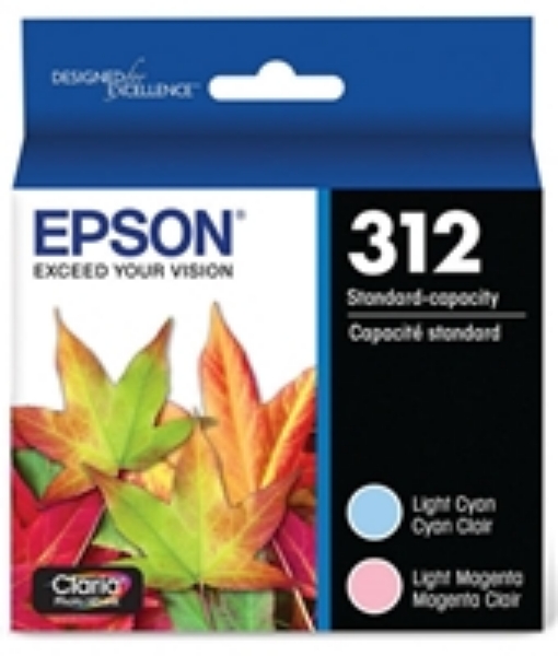 Epson T312 Claria Photo HD Light Magenta and Light Cyan Inks 2 Pack for XP 8500   T312922S