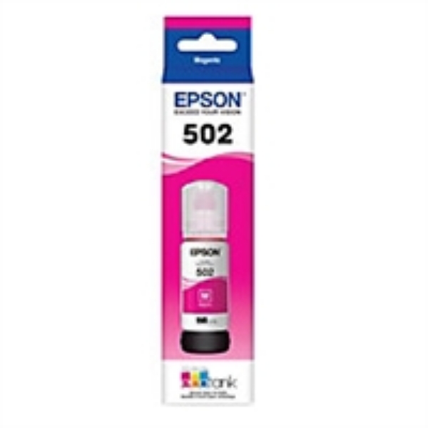 Epson EcoTank T502 Magenta Ink Bottle for EcoTank ET 2760, ET 2850, ET 3710, ET 3760, ET 3830, ET 3850, ET 4760, ET 4850, ET 15000, WorkForce ET 3750, ET 4750, ST 2000, ST C2100, ST 3000, ST 4000, ST C4100, Expression ET 2700, ET 2750, ET 3700   T502320 S