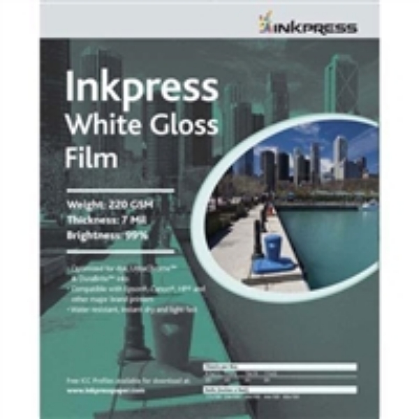 INKPRESS White Gloss Film 8.5"x11" 20 Sheets