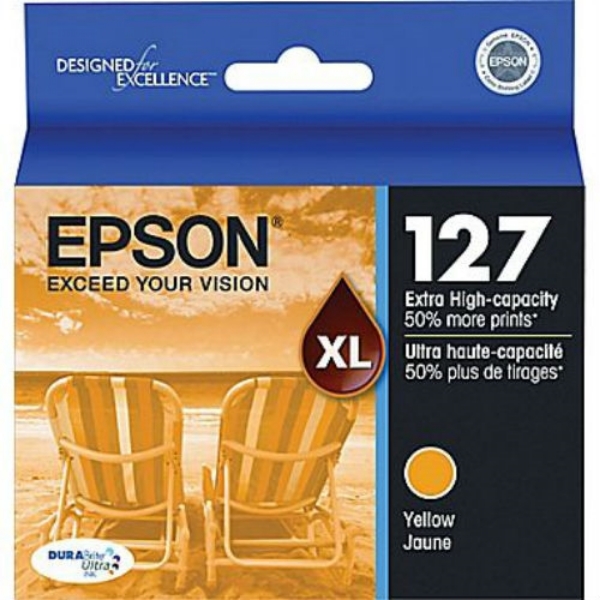 Epson 127 Extra High Capacity DuraBrite Ultra Yellow Ink for Stylus NX530, NX625 and WorkForce 60, 545, 630, 633, 635, 645, 840, 845, WF 3520, WF 3540, WF 7010, WF 7510, WF 7520 T127420