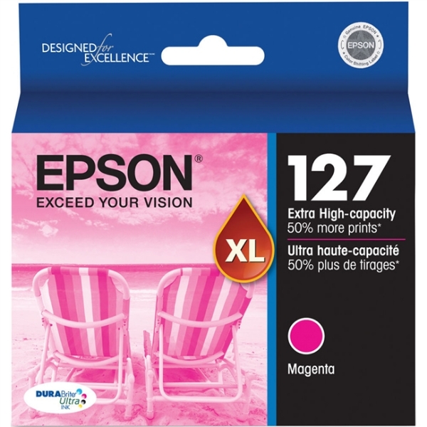 Epson 127 Extra High Capacity DuraBrite Ultra Magenta Ink for Stylus NX530, NX625 and WorkForce 60, 545, 630, 633, 635, 645, 840, 845, WF 3520, WF 3540, WF 7010, WF 7510, WF 7520 T127320