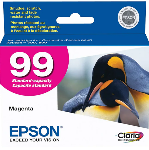 Epson 99 Claria Ink Magenta for Artisan 700, 710, 730, 725, 800, 810, 835, 837 T099320