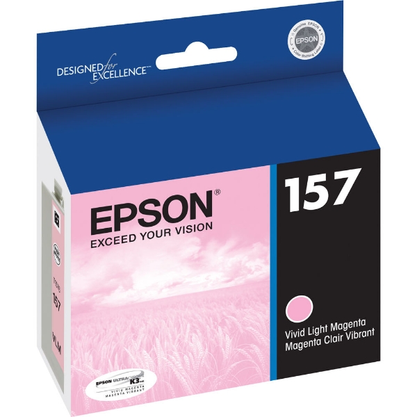 Epson 157 UltraChrome K3 Vivid Light Magenta Ink 25.9ml for Stylus R3000 T157620