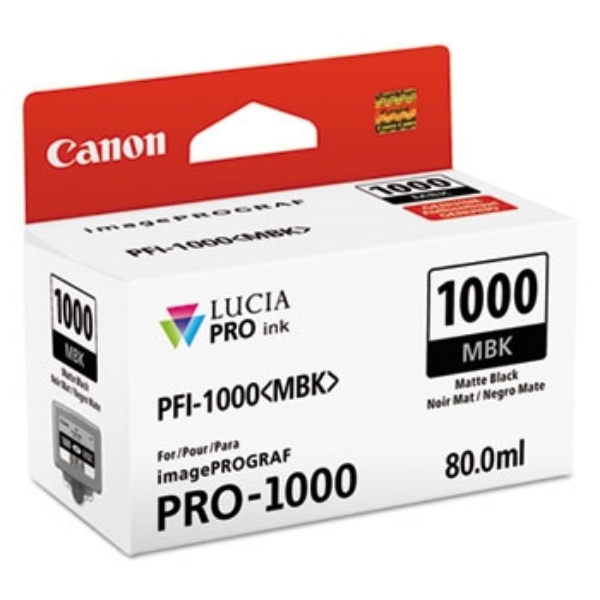 Canon PFI 1000MBK Matte Black Ink Tank 80ml for imagePROGRAF PRO 1000 0545C002AA