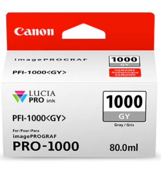 Canon PFI-1000GY Gray Ink Tank 80ml for imagePROGRAF PRO-1000 - 0552C002AA