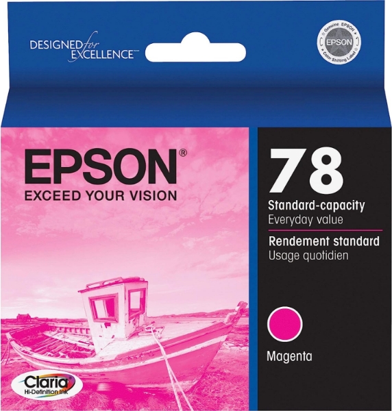 Epson 78 Claria Hi Definition Ink Magenta for Artisan 50 and Epson Stylus Photo R260, R280, R380, RX580, RX595, RX680 T078320
