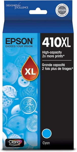Epson 410XL Claria High Yield Cyan Ink for Expression XP 530, XP 630, XP 640, XP 7100, XP 830 T410XL220S