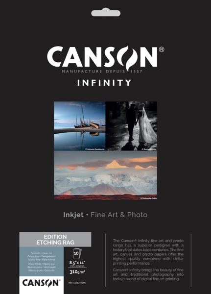 Canson Infinity Edition Etching Rag 310gsm Matte 8.5"x11" - 10 Sheets