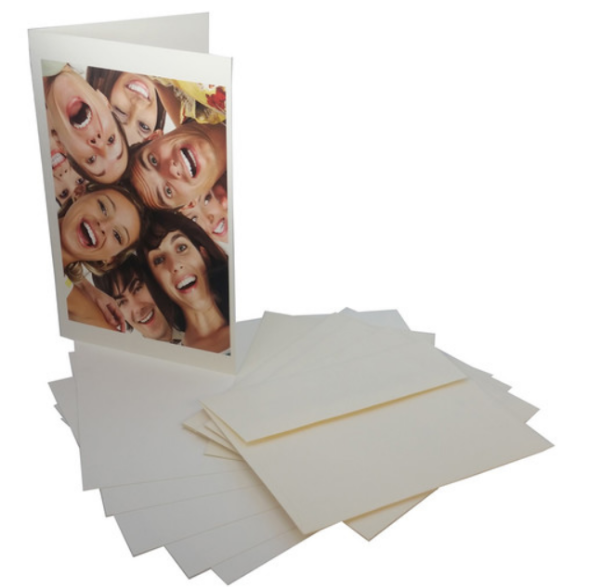 Premier Imaging Smooth Hot Press Fine Art Museum Grade Natural White - 12mil 205gsm C2S - 10" x 7" - 250 Scored Greeting Cards