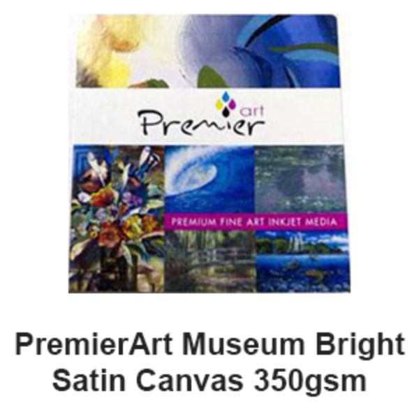Premier Imaging Museum Bright Satin Canvas 19mil 350gsm 17" x 22" - 10 Sheets
