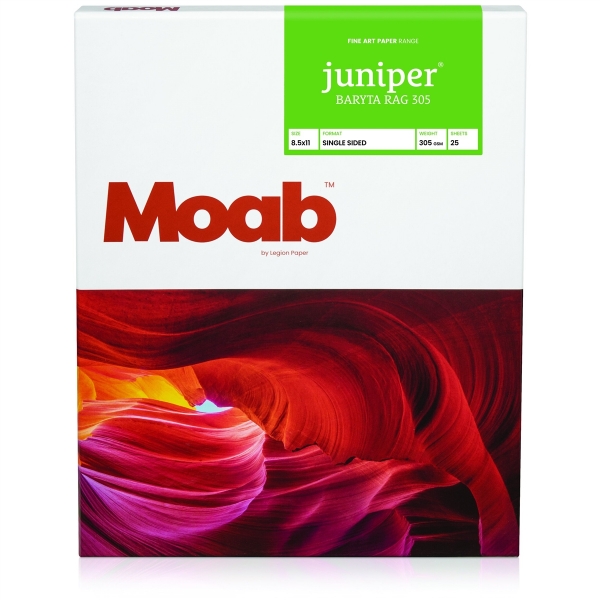 Moab Juniper Baryta Rag 305gsm 8.5"x11" - 25 Sheets