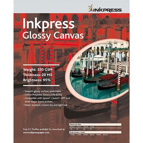 Inkpress Glossy Canvas 350gsm 8.5" x 11" - 10 Sheets