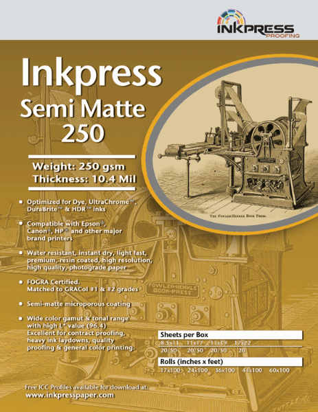 Inkpress Semimatte 24X100' Roll