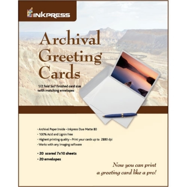 INKPRESS Archival Greeting Cards 7"x10" - 20 Sheets