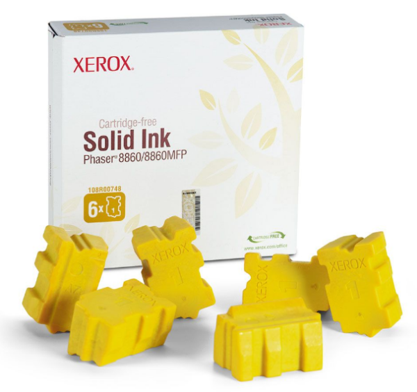 Xerox Phaser 8860/8860MFP Yellow Solid Ink Pack (6 Sticks) - 108R00748