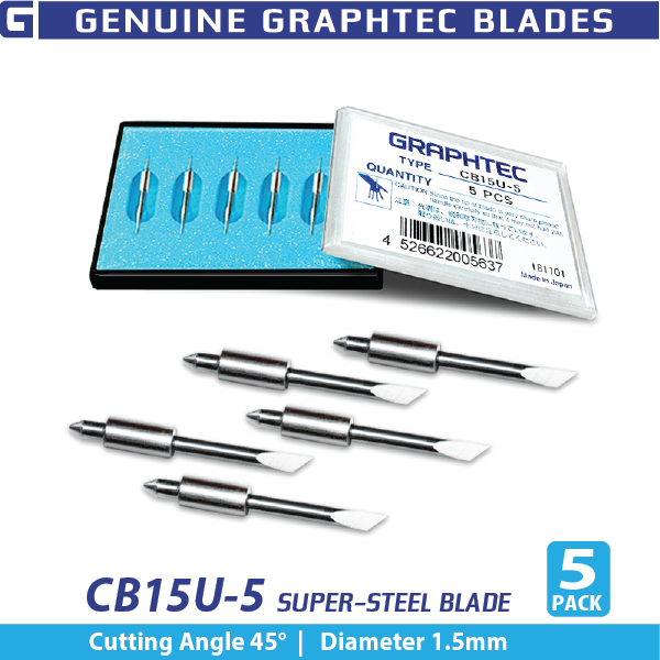 GRAPHTEC 1.5mm Super-Steel Blade 45Â° (5/pack) for PHP33/35-CB15N-HS Bladeholder