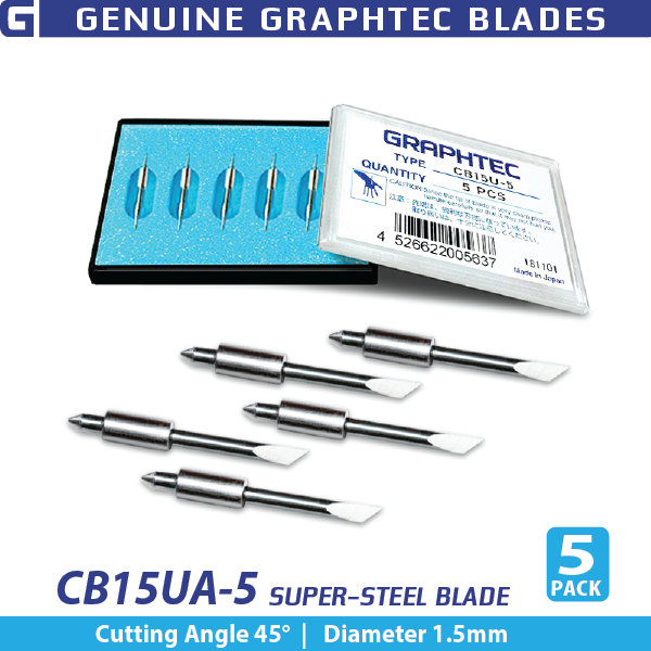 GRAPHTEC 1.5mm Super-Steel Blade 45Â° high-intens, reflective (5/pk) for PHP33/35-CB15N-HS Bladeholder