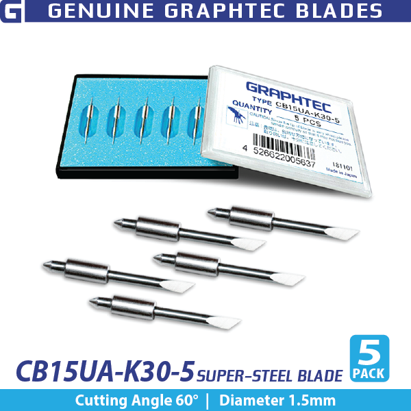 GRAPHTEC 1.5mm Super-Steel Blade high-intens, reflective 60Â° (5/pk) for PHP33/35-CB15N-HS Bladeholder