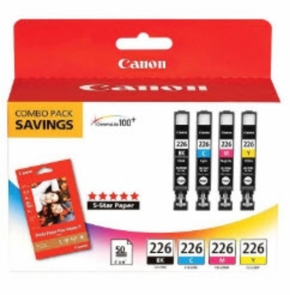 Canon CLI-226 B/C/M/Y 4-Pack of Ink Cartridges