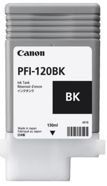 Canon PFI-120BK 130-ml Black Ink Cartridge for imagePROGRAF TM-200, TM-250, TM-300, TM-305, TM-350, TM-355, GP-200, GP-300