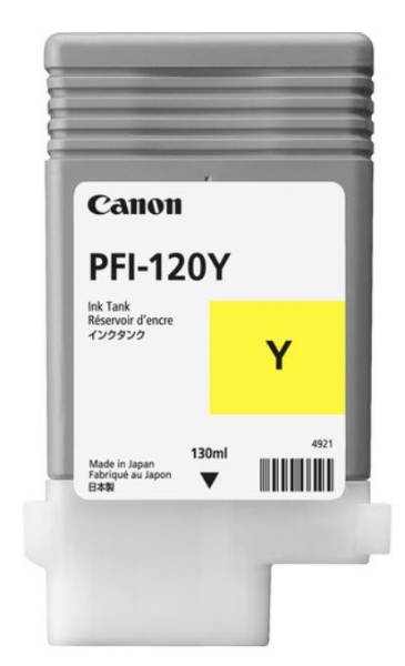 Canon PFI-120Y 130-ml Yellow Ink Cartridge for imagePROGRAF TM-200, TM-250, TM-300, TM-305, TM-350, TM-355, GP-200, GP-300