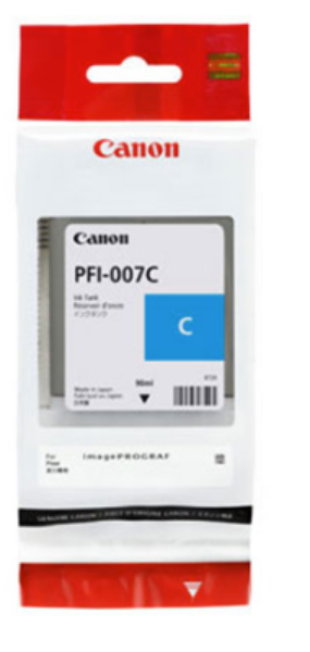 Canon Ink Tank PFI-007C - Dye Cyan Ink Tank 90ml - 2144C001AA