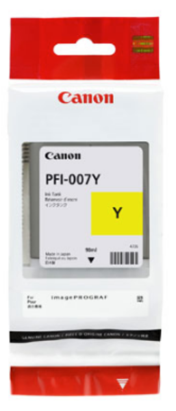 Canon Ink Tank PFI-007Y Dye Yellow Ink Tank 90ml - 2146C001AA