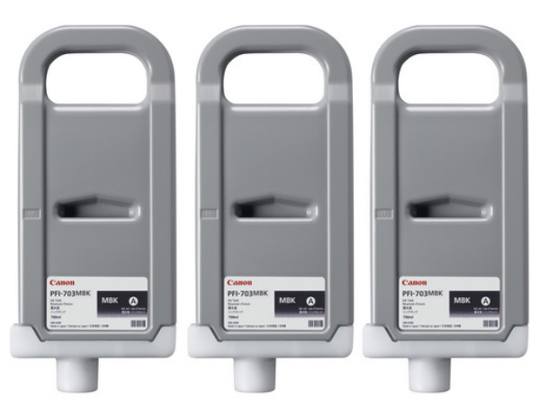 Canon PFI-703MBK 700ml Matte Black Ink Tanks (3 Pack) - 2962B003AA