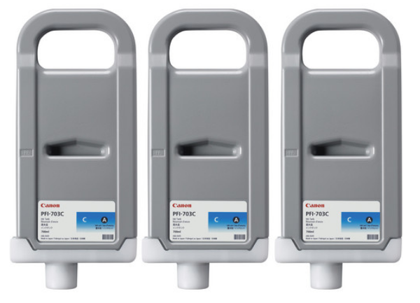 Canon PFI-703C 700ml Cyan Ink Tanks (3 pack) - 2964B003AA