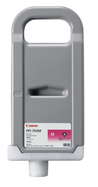 Canon PFI-703M Magenta Ink Tank (700ml) for imagePROGRAF iPF810, iPF810 PRO, iPF815, iPF815 MFP, iPF815 MFP M40, iPF820, iPF820 PRO, iPF825, iPF825 MFP,  iPF825 MFP M40 - 2965B001AA