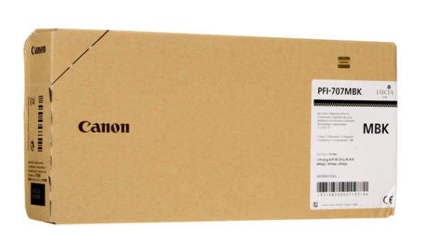 Canon PFI-707MBK Matte Black Ink Cartridge (700mL) for imagePROGRAF iPF830, iPF840, iPF850 - 9820B001AA