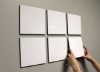 ChromaLuxe Gloss White Hardboard Square Wall Tiles w/Mount 8" x 8" (0.25" thick) - 12 per Case	