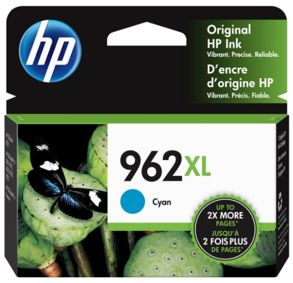 HP 962XL High Yield Cyan Original Ink Cartridge for HP OfficeJet Pro 9015, 9025 - 3JA00AN	