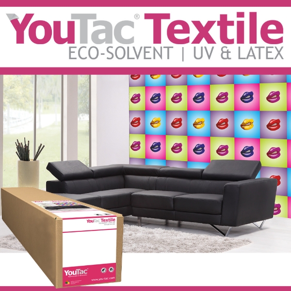 Innova YouTac® Adhesive Textile Printable Wallcovering (Eco-Solvent, Latex, UV Ink Compatible) 42"x82' Roll