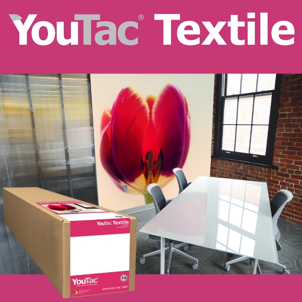 Innova YouTac® Adhesive Textile Printable Wallcovering (Aqueous Ink Compatible) 17"x100' Roll