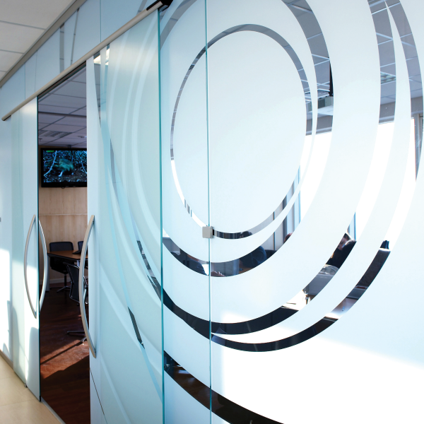 GF 790AE Print-N-Privacy™ 3.0 mil Polymeric Glass Etch Vinyl (Light) with Clear Solvent Permanent Adhesive 54"x150' Roll