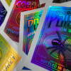 GF 765 6.0 mil Rainbow Holographic Film Clear Permanent Adhesive 30"x75' Roll